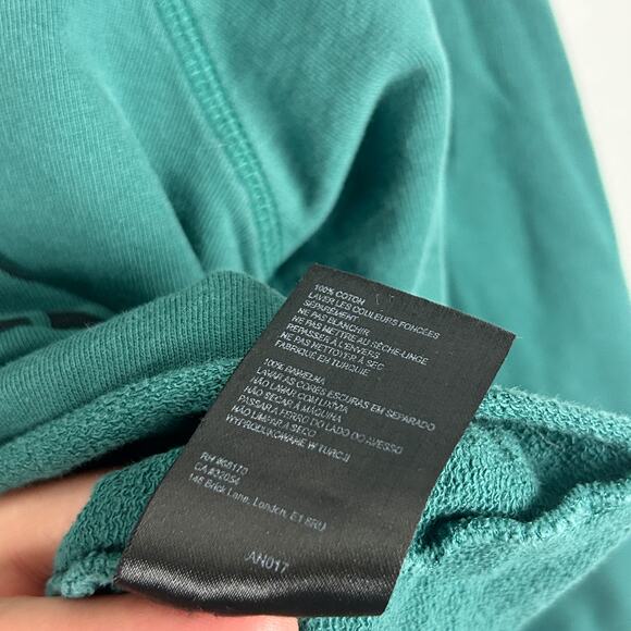 Anthropologie Green Paris Graphic Long Sleeve Cropped Crew Neck Sweatshirt S - Picture 6 of 6